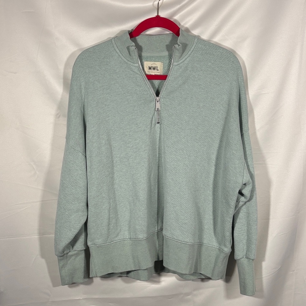 Madewell Women's MWL Airyterry Half-Zip Tunic Sweatshirt Small